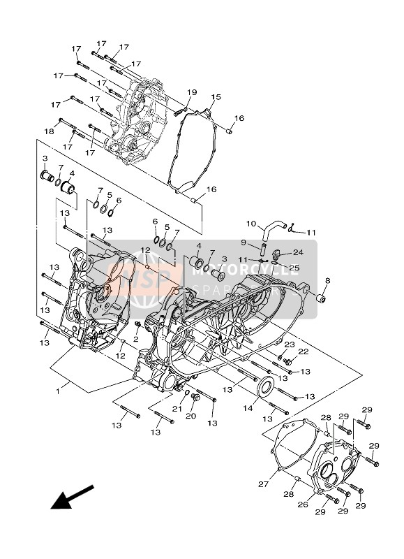 Yamaha X-MAX 300 2017 Crankcase for a 2017 Yamaha X-MAX 300